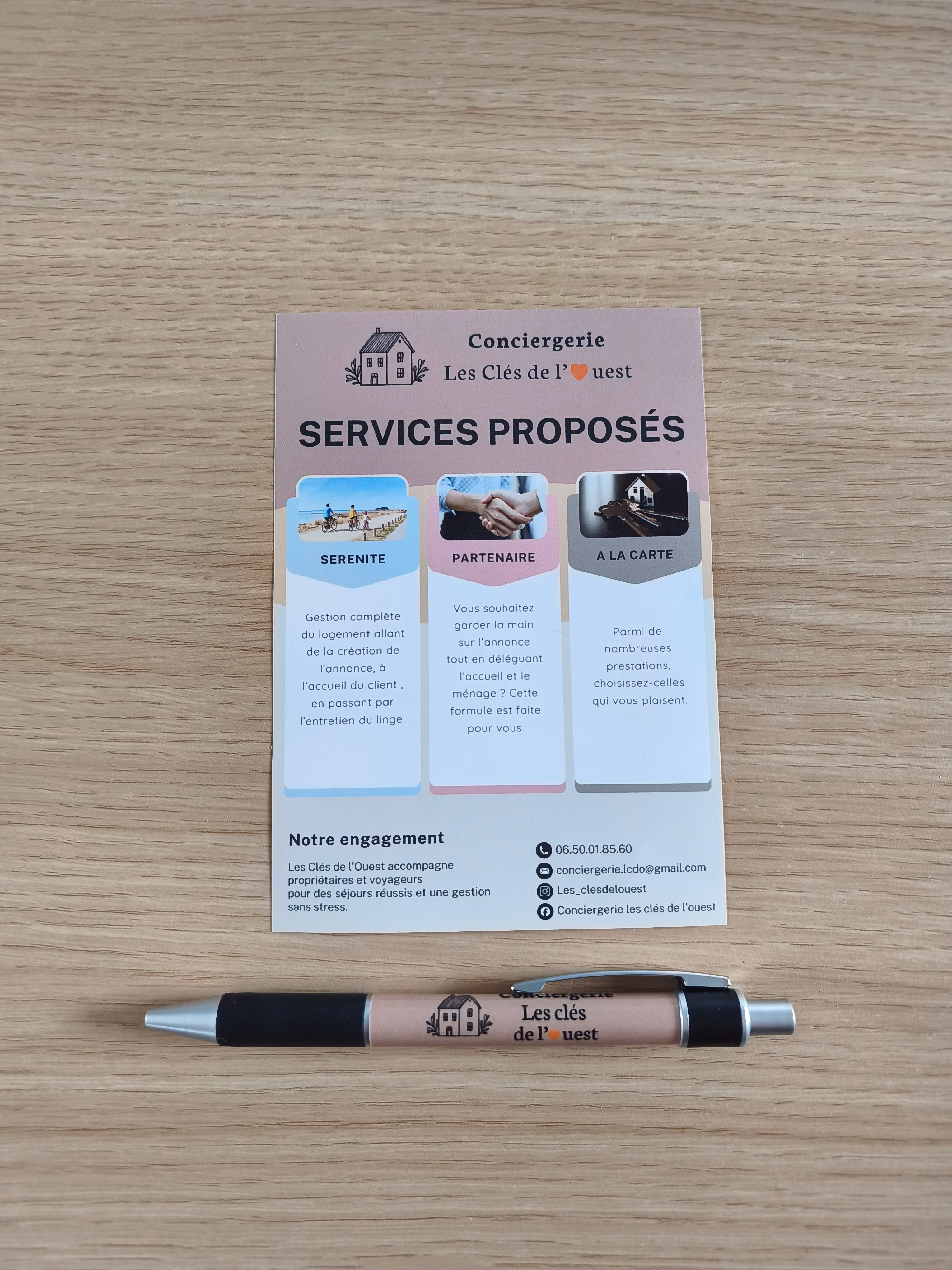 Liste des services proposés par la conciergerie Les Clés de l'Ouest pour la gestion locative