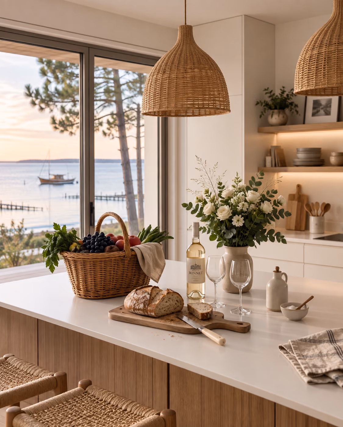 Courses et art floral pour une villa à Arcachon