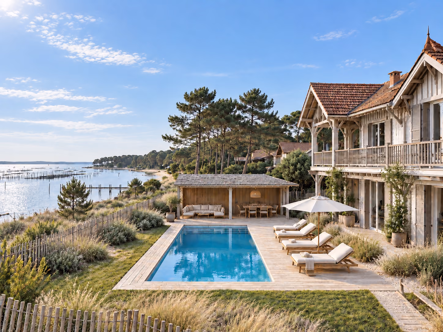 Villa de prestige avec piscine, première ligne Bassin d'Arcachon
