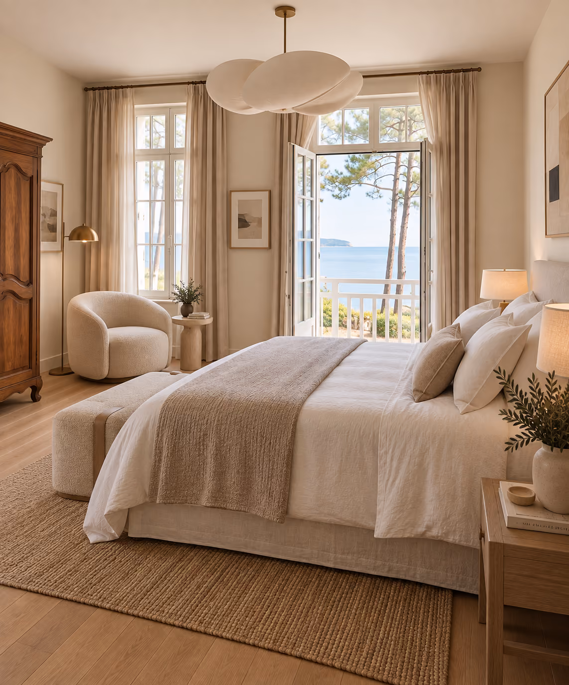 Chambre de villa préparée aux standards hôteliers