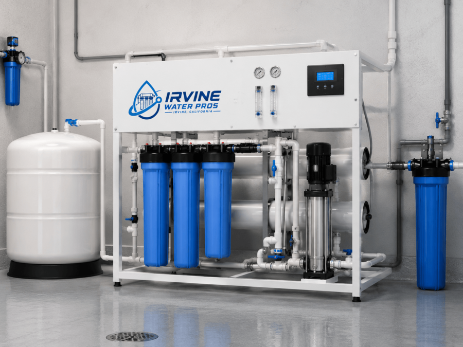 Irvine Water Pros - Irvine, California reverse osmosis system delivering purified water by removing dissolved contaminants.