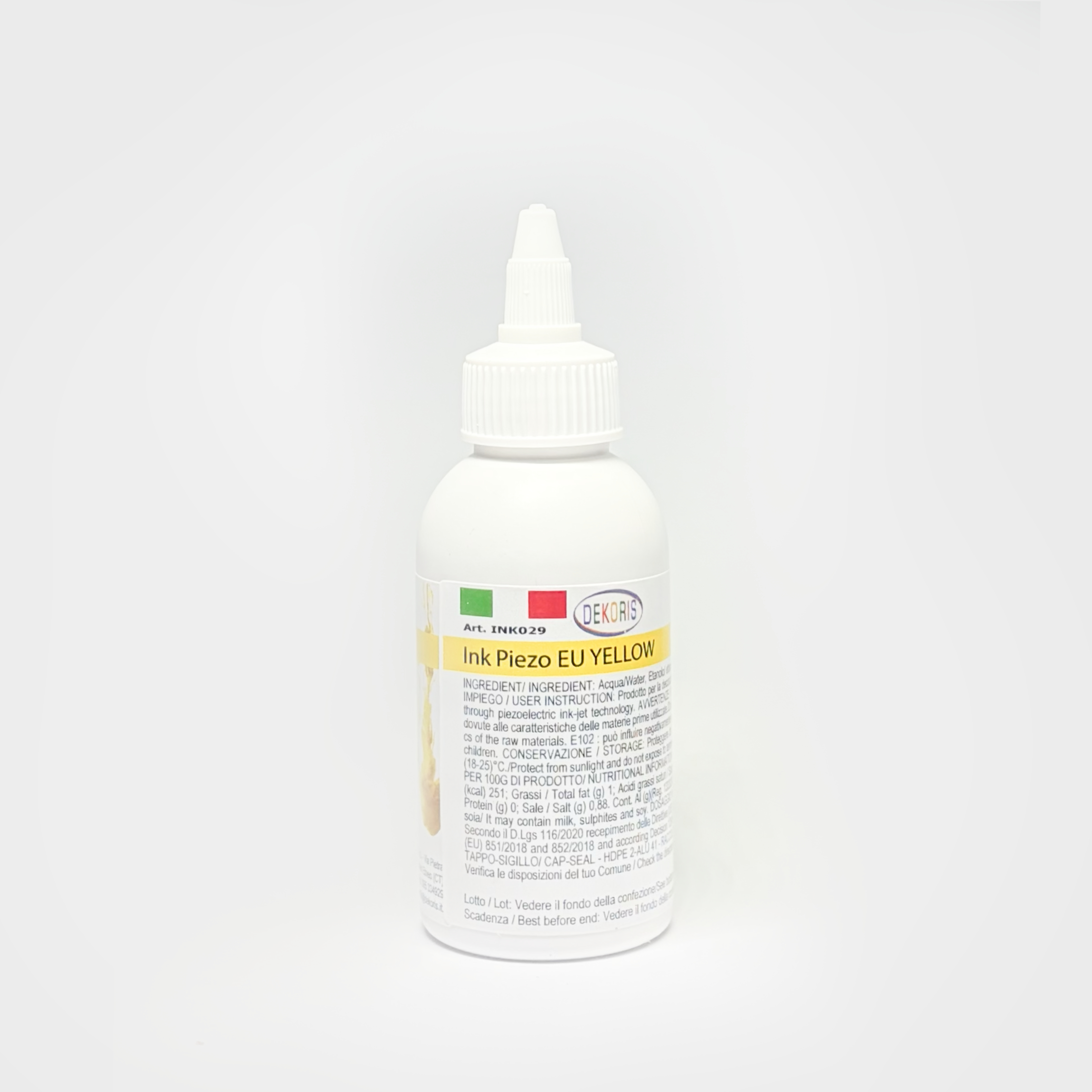 Inchiostro Alimentare Piezo Giallo per Stampanti Alimentari (100 ml)