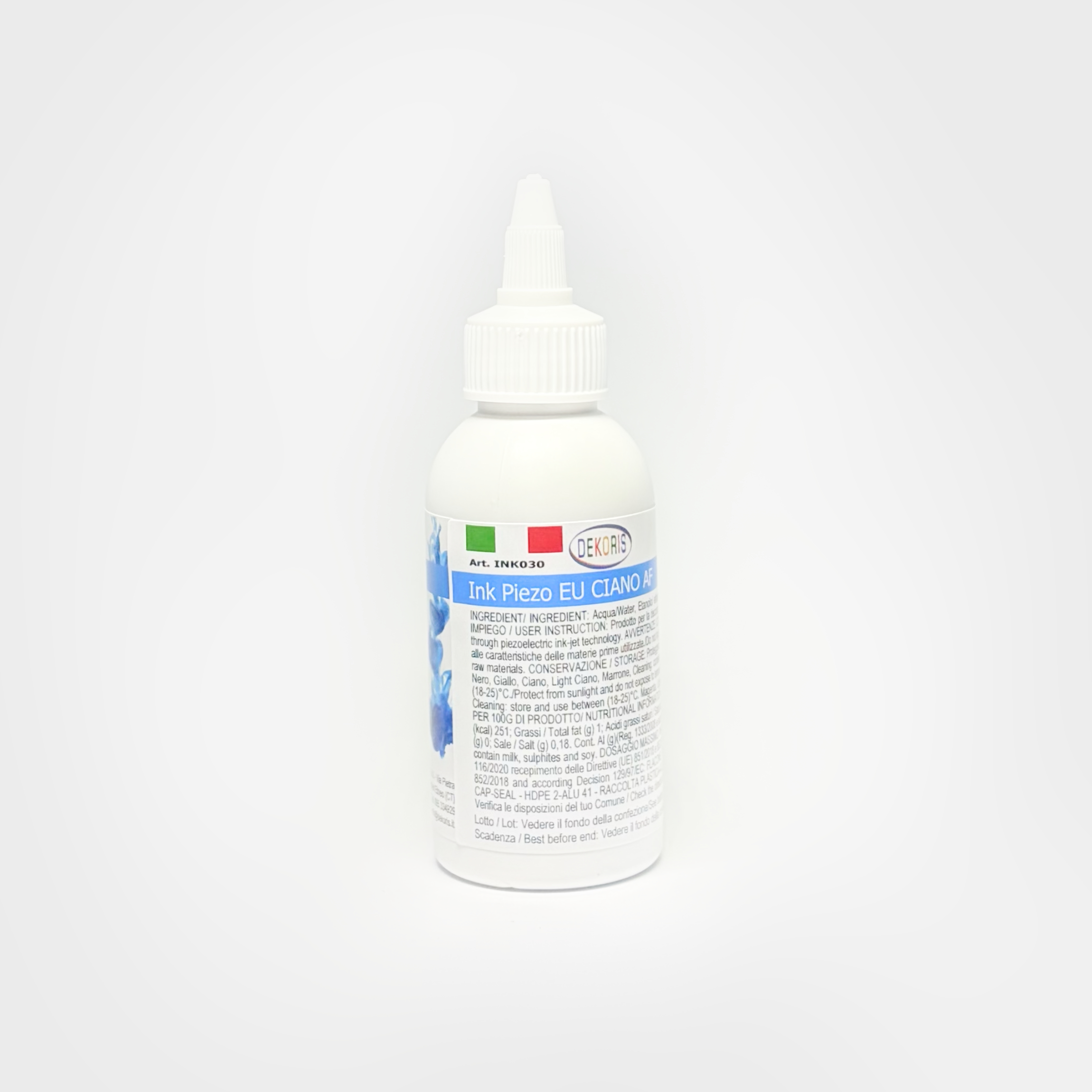 Inchiostro Alimentare Piezo Ciano per Stampanti Alimentari (100 ml)
