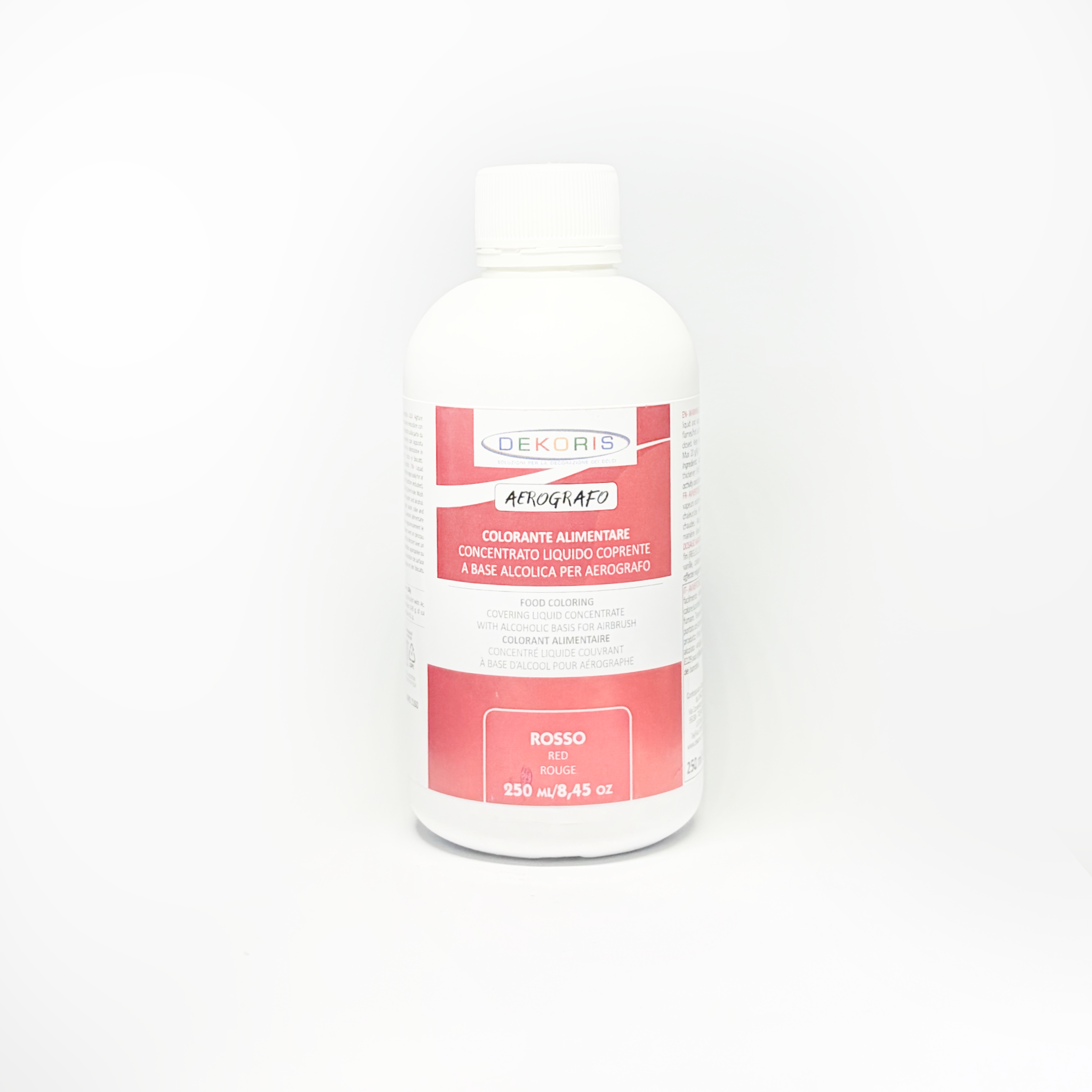 Colorante Liquido Coprente Base Alcol per Aerografo Rosso – Flacone da 250 ml