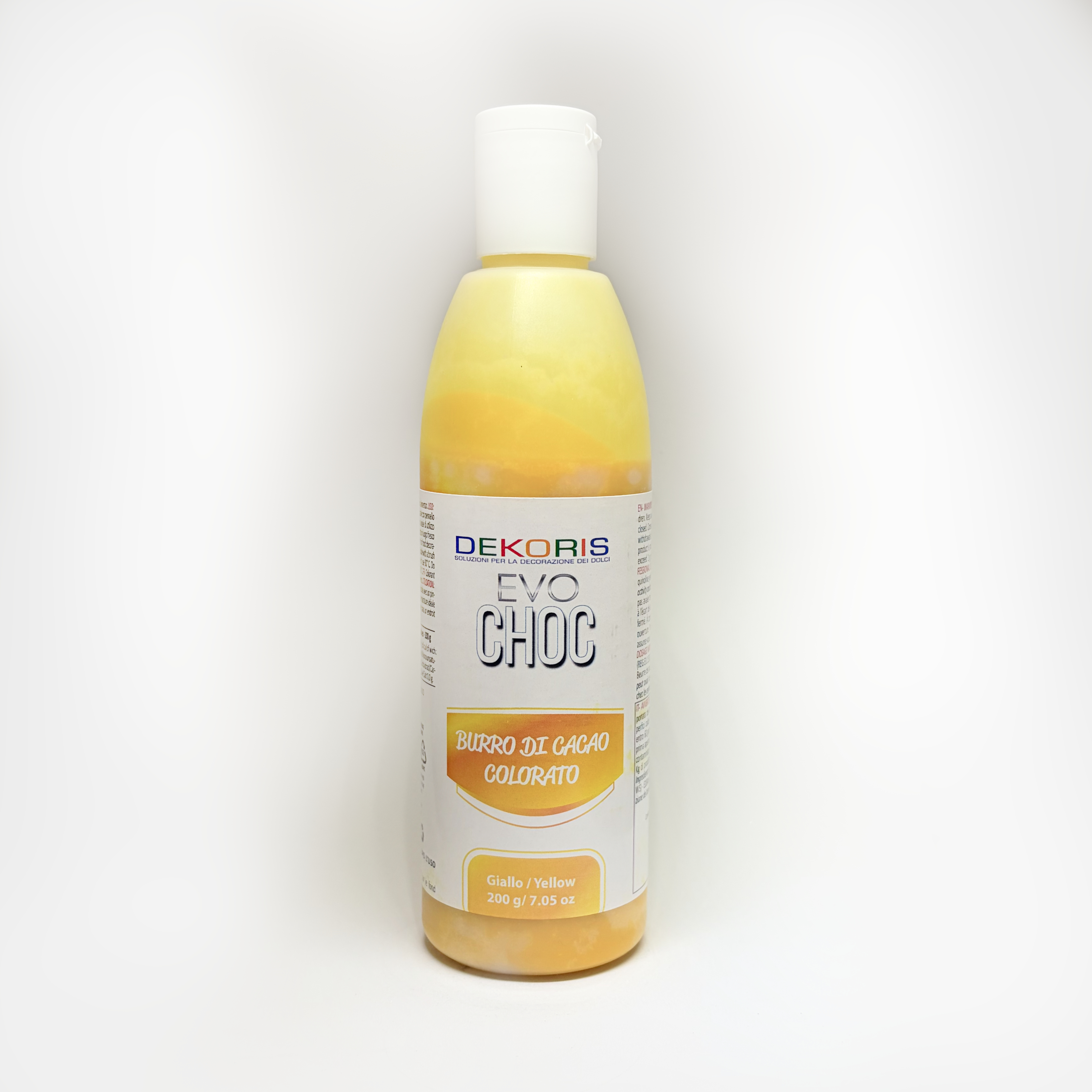 Colorante EVO-CHOK Burro di Cacao Colorato Giallo – Flacone da 200 g