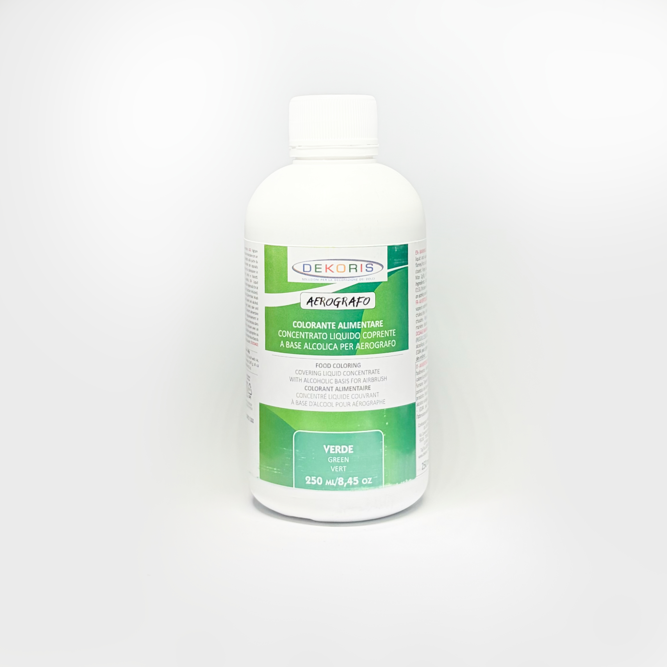 Colorante Liquido Coprente Base Alcol per Aerografo Verde – Flacone da 250 ml