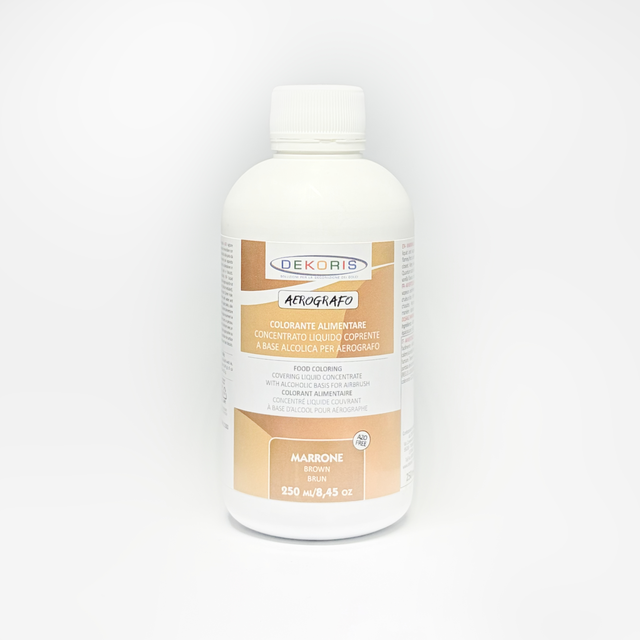 Colorante Liquido Coprente Base Alcol per Aerografo Marrone – Flacone da 250 ml
