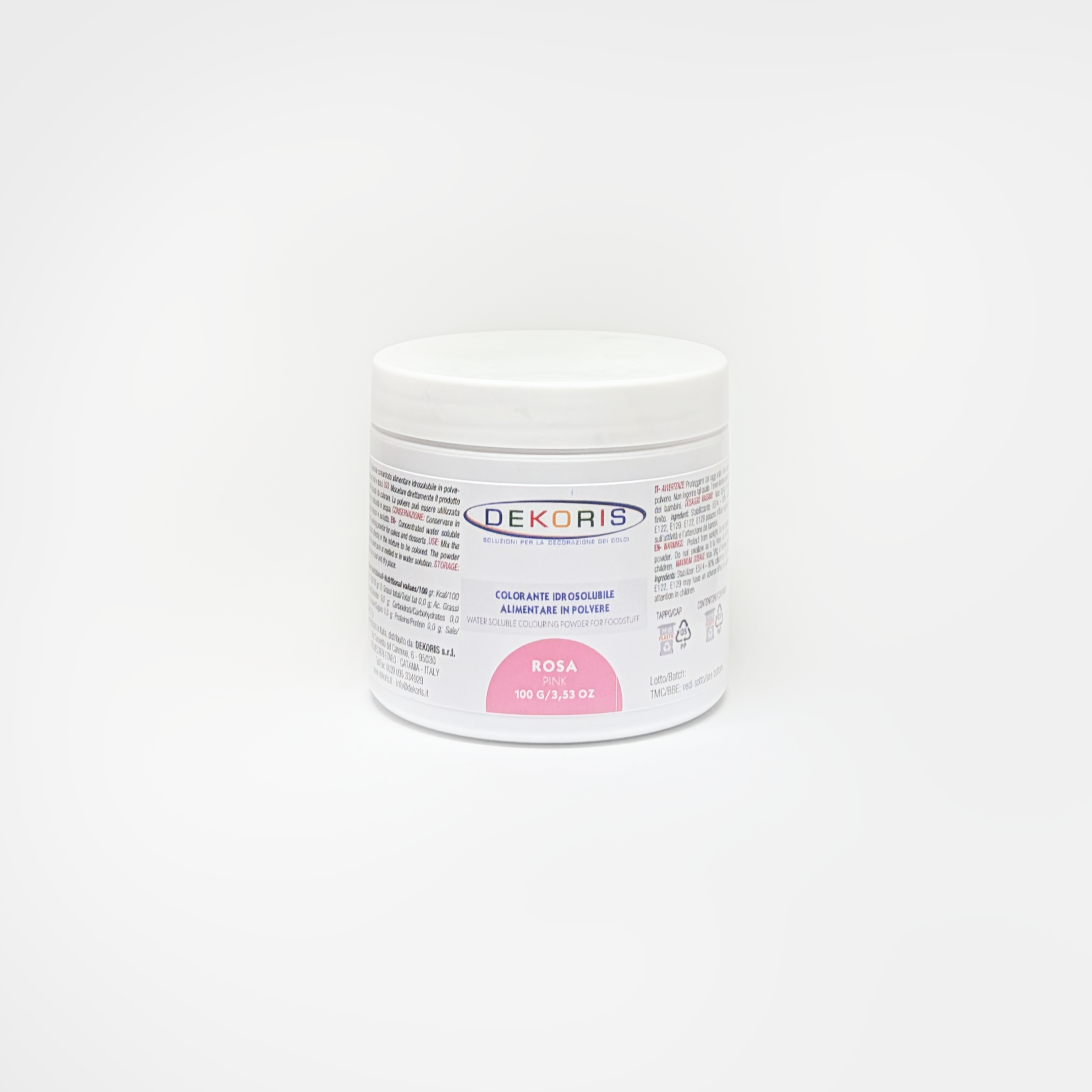 Colorante Alimentare in Polvere Idrosolubile Rosa – Barattolo da 100 g