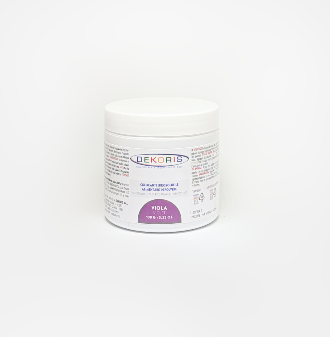 Colorante Alimentare in Polvere Idrosolubile Viola – Barattolo da 100 g