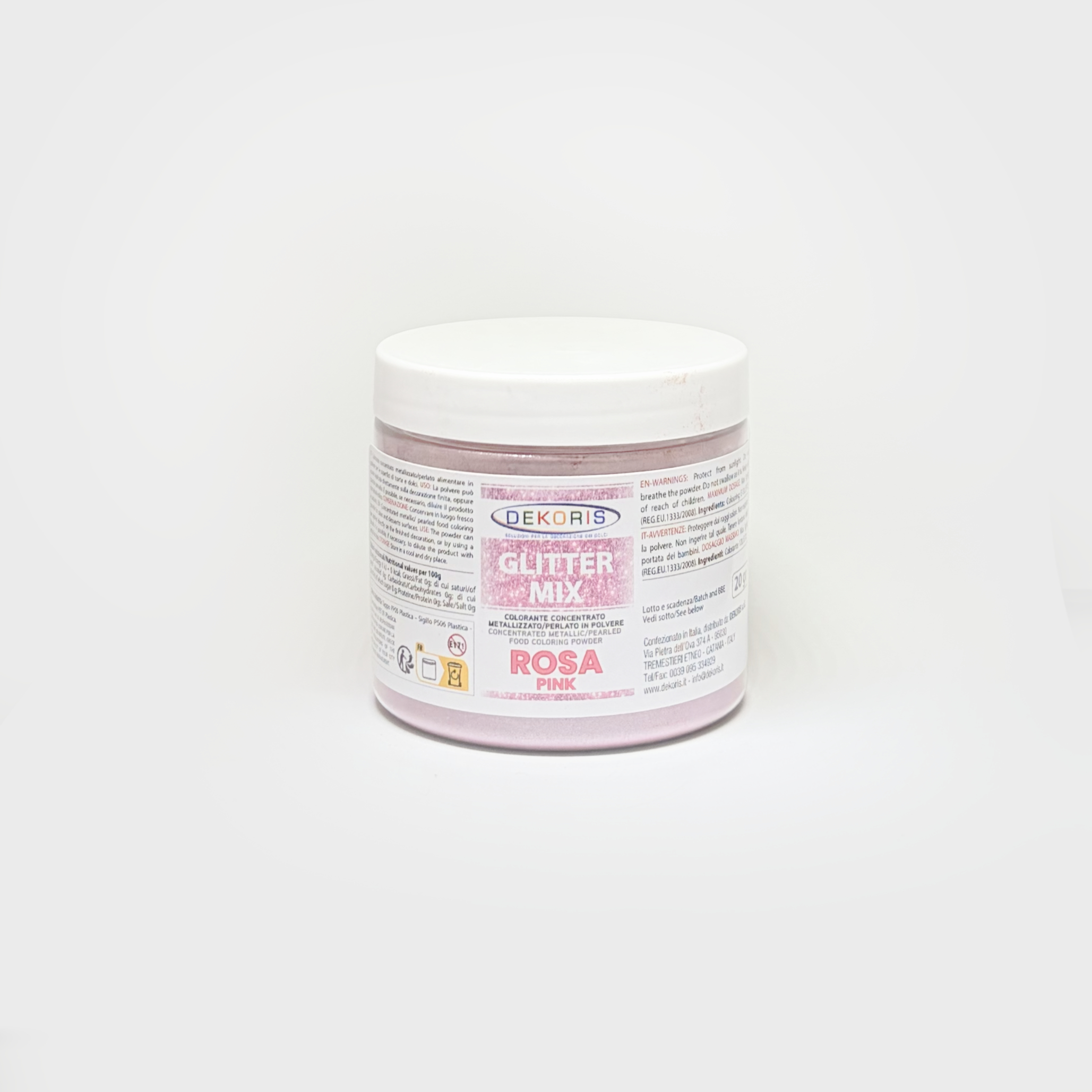 Colorante Alimentare in Polvere Glittermix Rosa – Barattolo da 20 g