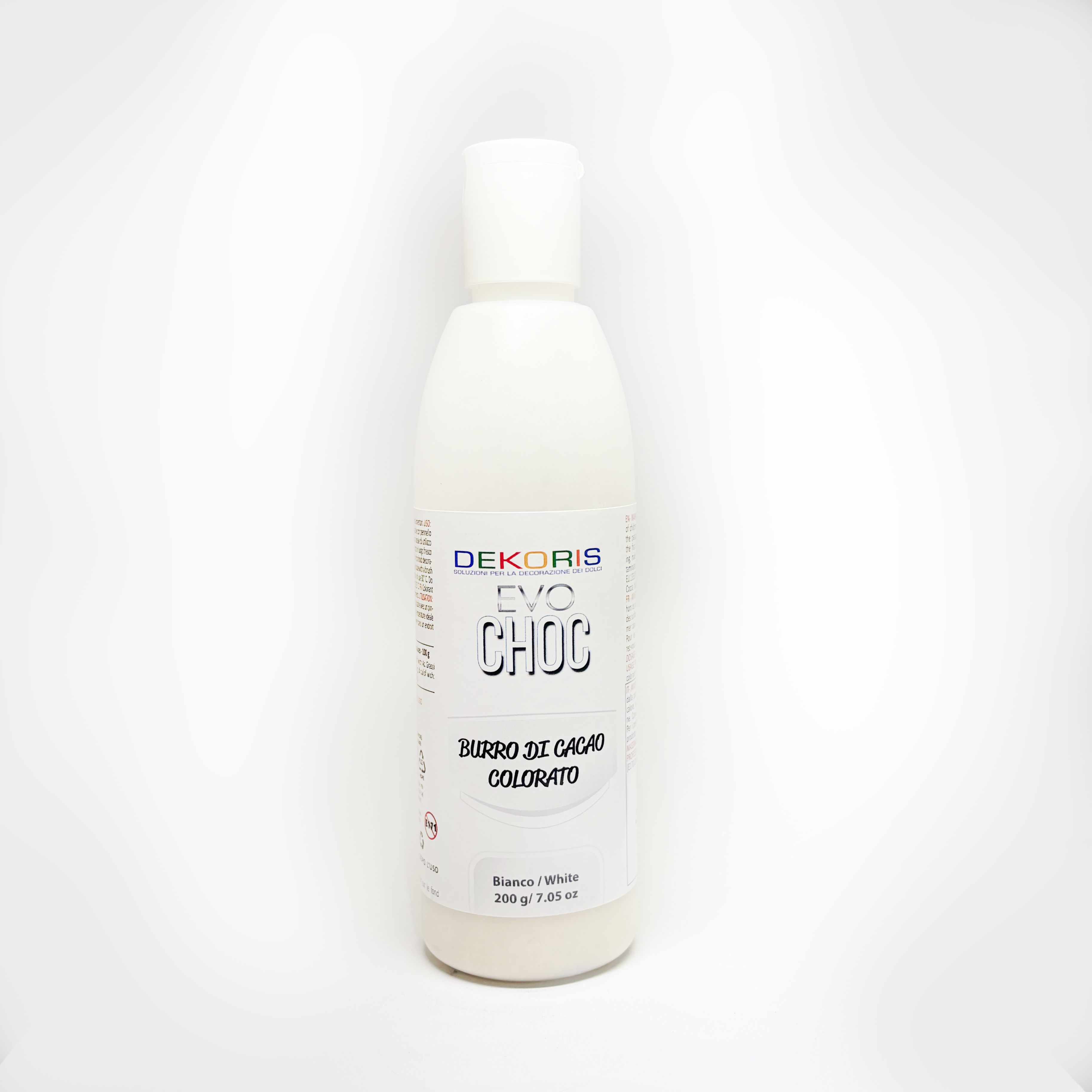 EVO-CHOK Burro di Cacao Colorato Bianco (E170) – Flacone da 200 g