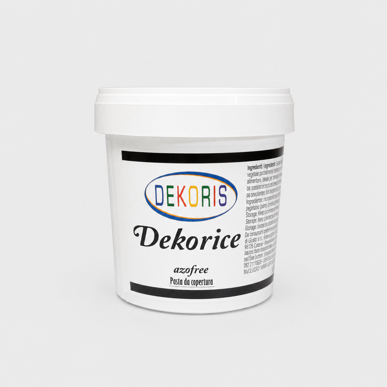 DEKORICE Pasta di Zucchero Nera per Rivestimento – Secchiello da 1 kg