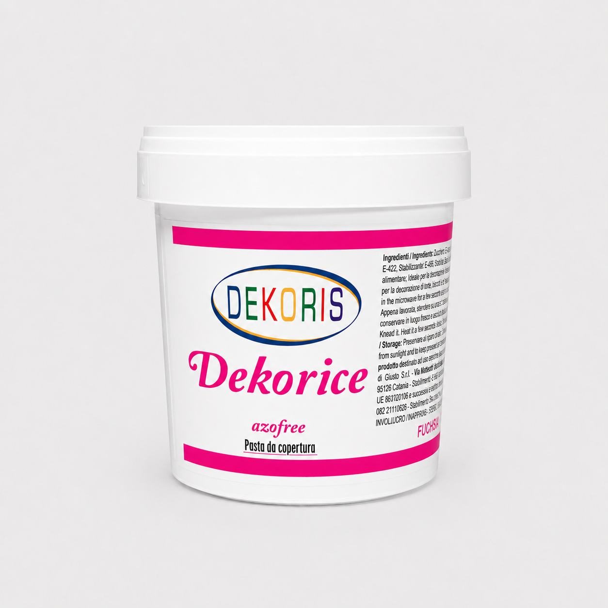 DEKORICE Pasta di Zucchero Fucsia per Rivestimento – Secchiello da 1 kg