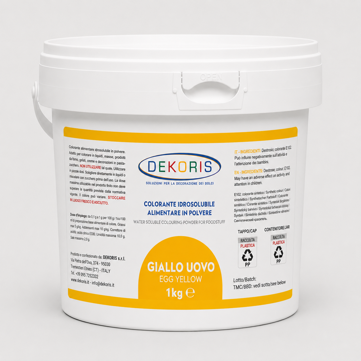 Colorante Alimentare in Polvere Idrosolubile Giallo Uovo – Secchiello da 1 kg