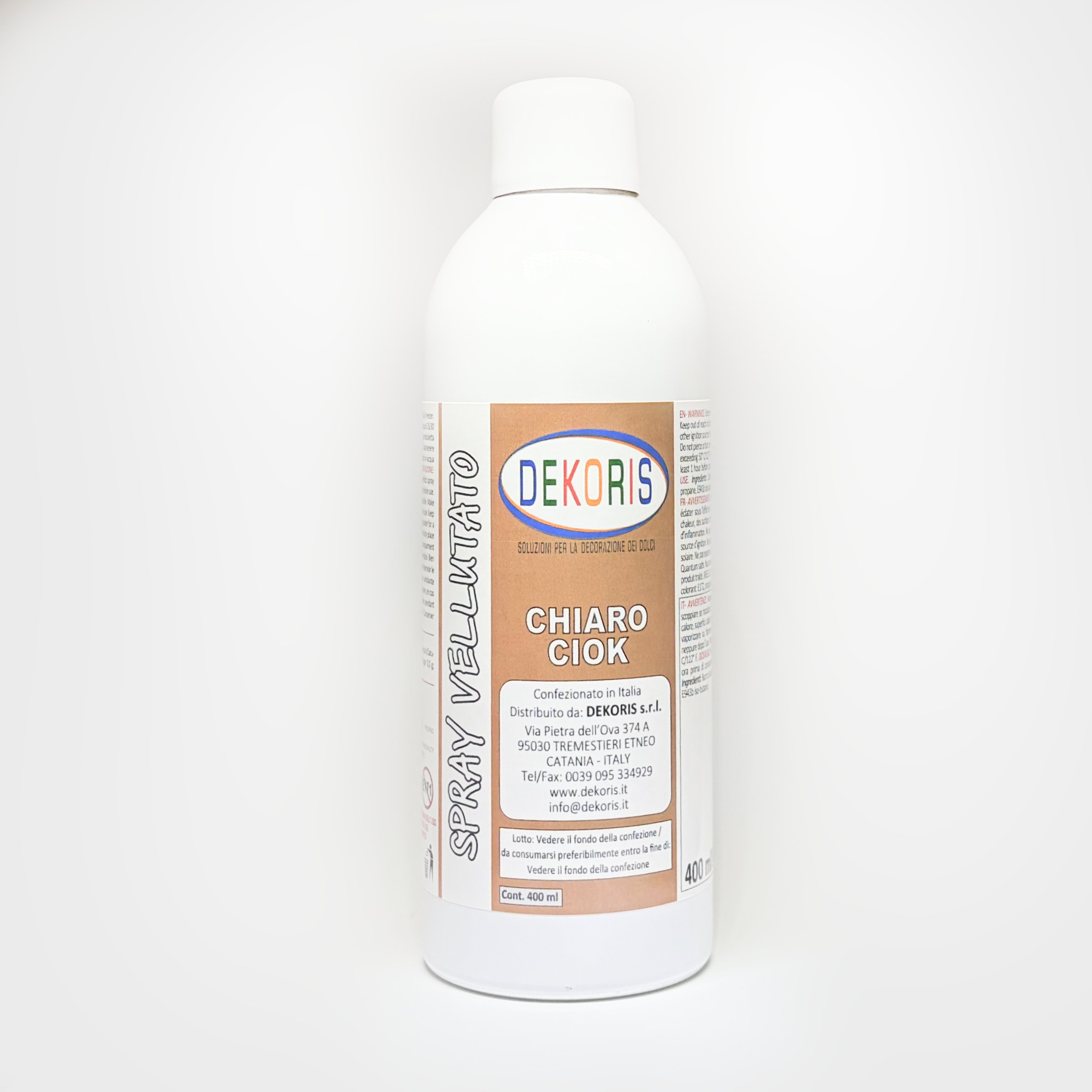 Colorante Spray Vellutato Chiaro Ciok a base di Burro di Cacao – Bomboletta da 400 ml