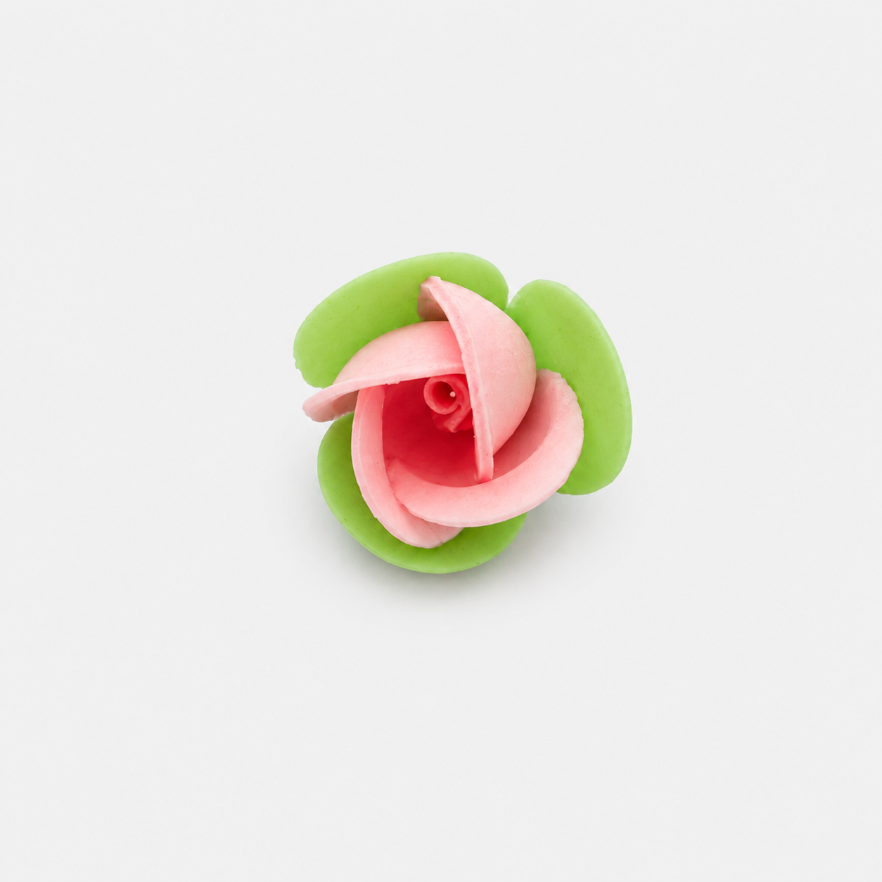 Boccioli di rose in ostia con foglie rosa – Confezione da 200 unità