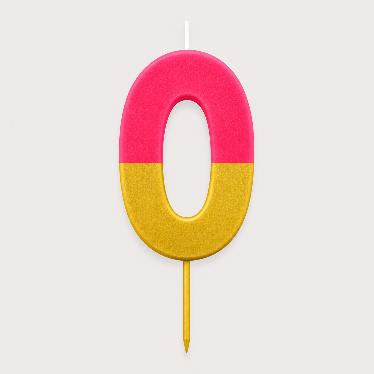 Candele numeriche per torta da 0 a 9 bicolore rosa / oro 7 cm