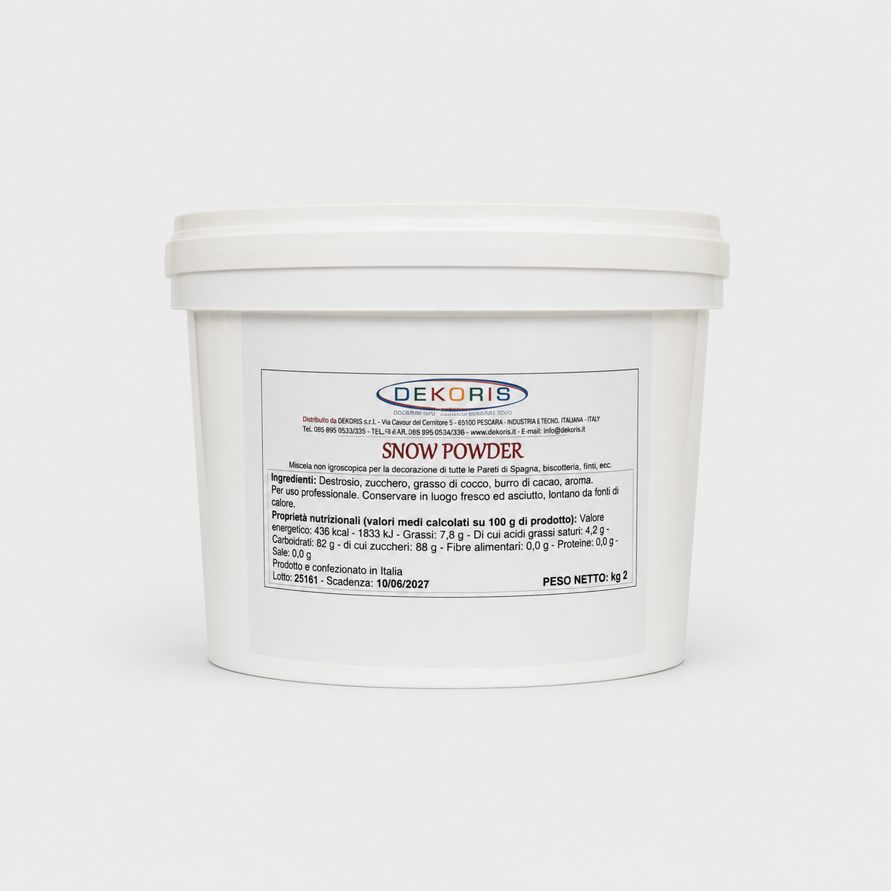 Snow Powder zucchero a velo non igroscopico 2 kg idrorepellente per dolci