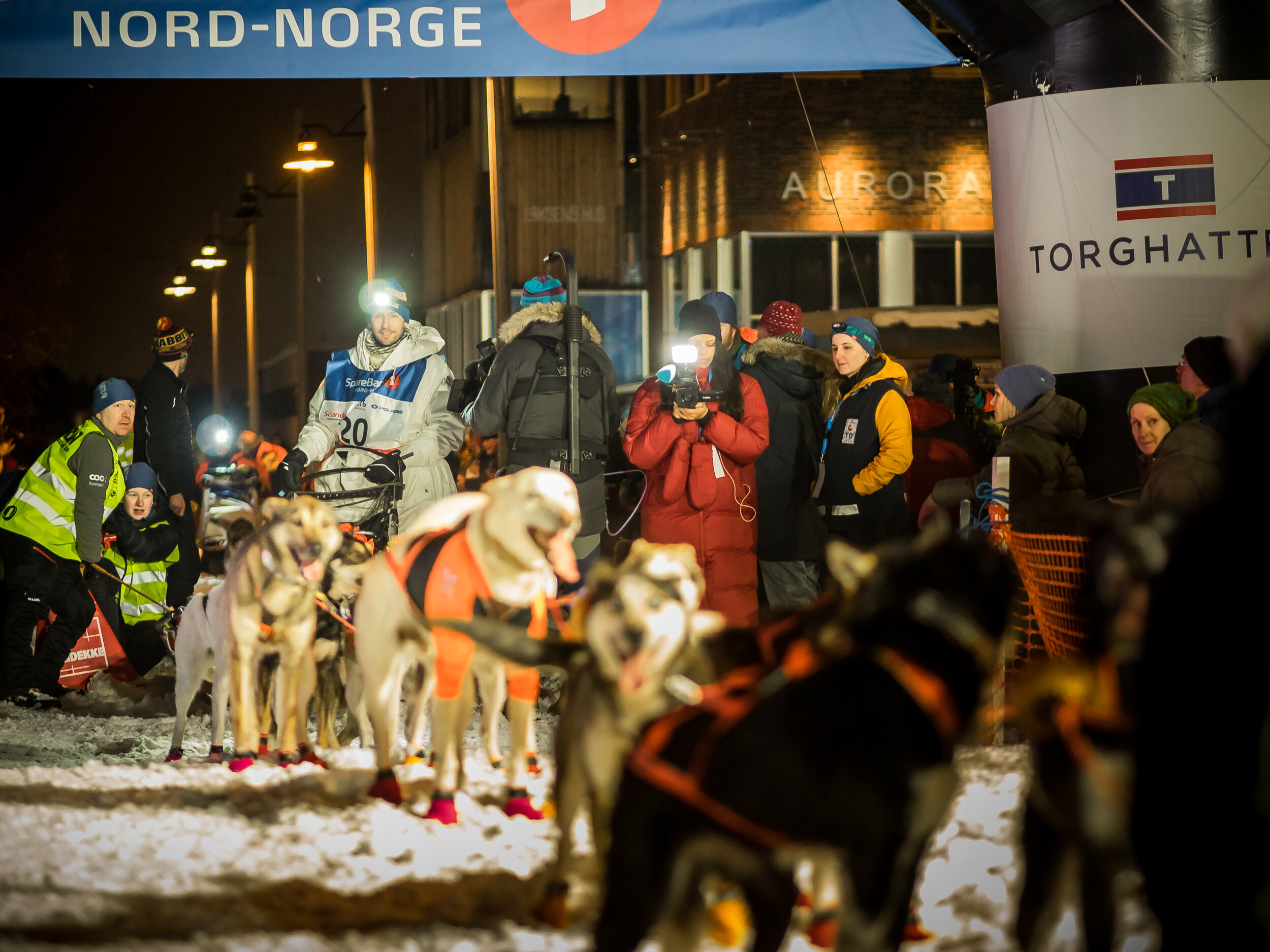 Sebastian at the night start of Femundløpet