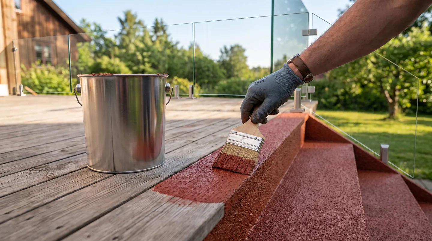 eCork påføring på terrasse