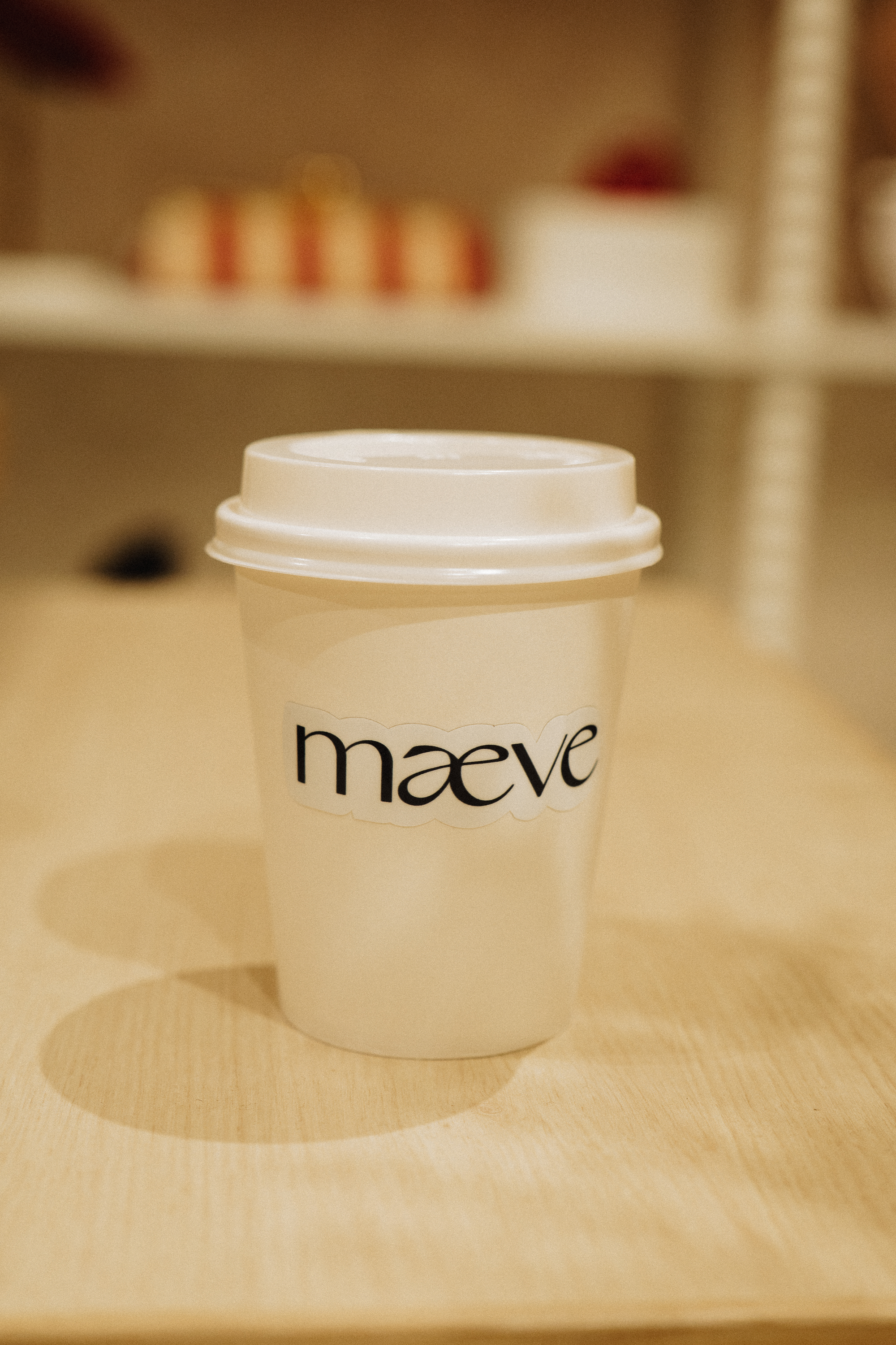 Latte art being poured