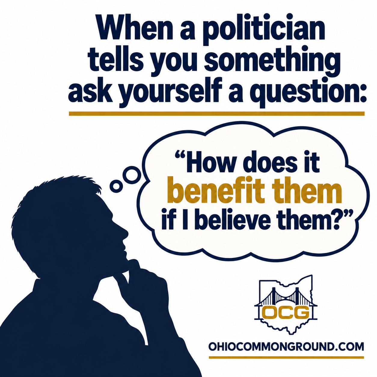 Ohio Common Ground graphic stating, “Your vote has power. Make them earn it.”