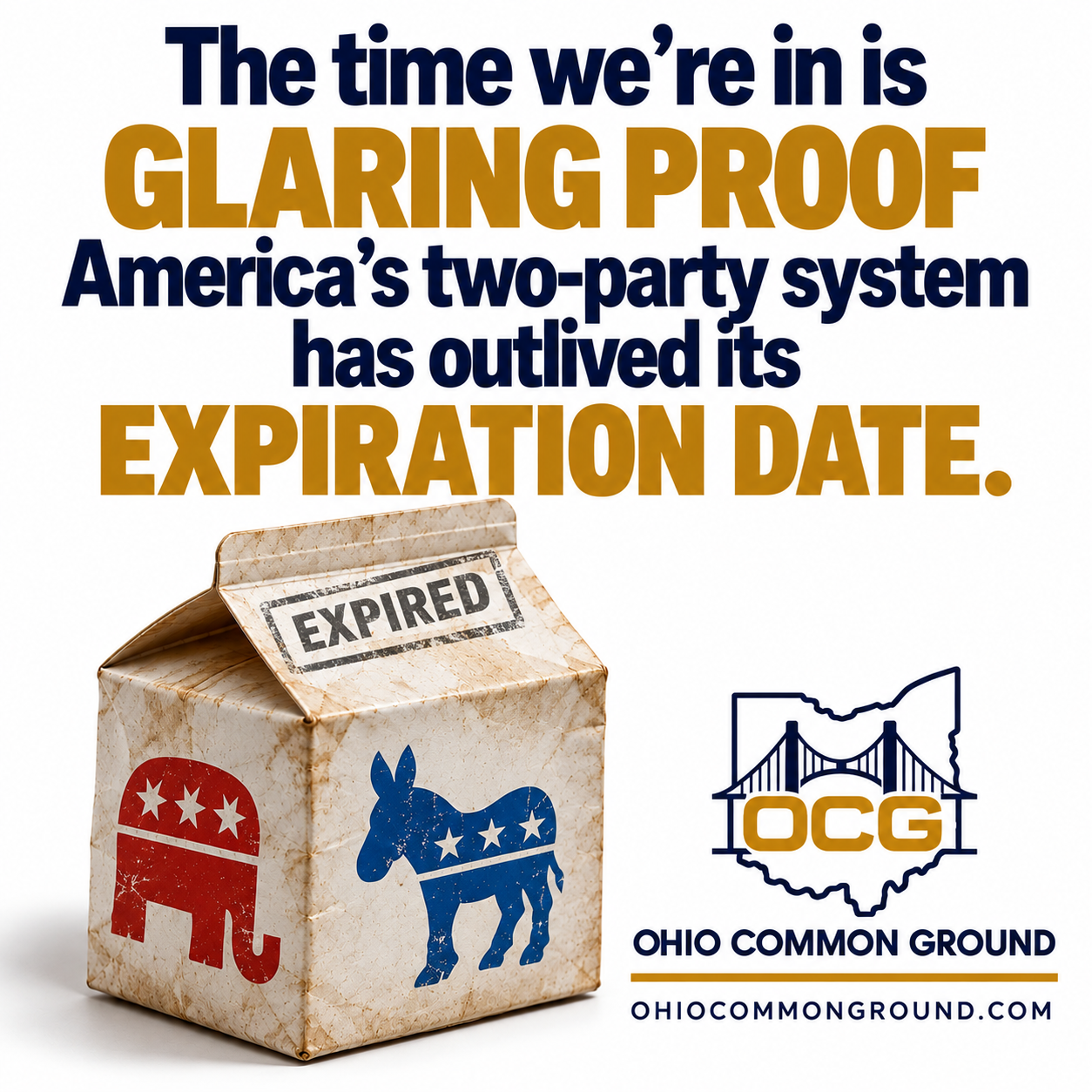 Ohio Common Ground graphic stating, “Your vote has power. Make them earn it.”