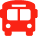 Icône rouge avec une maison et une poignée de porte au centre.