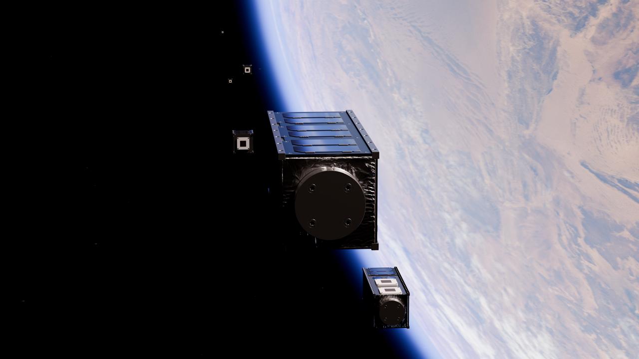 Satellite above the Earth's limb