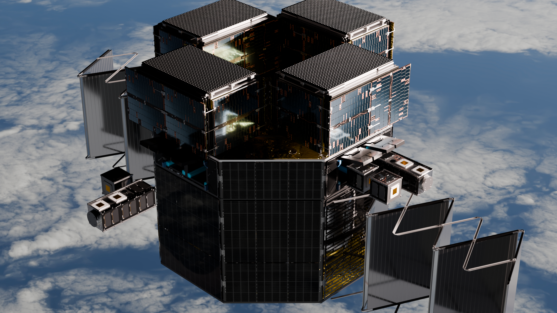 MULE spacecraft concept above Earth