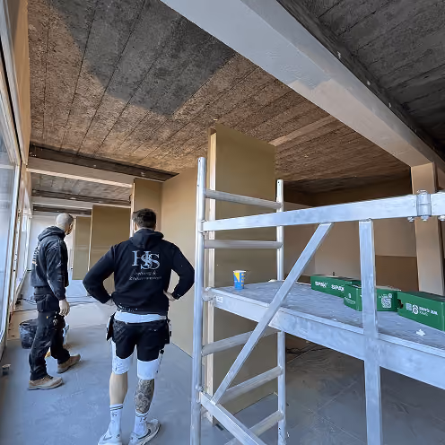 Professional painters at work