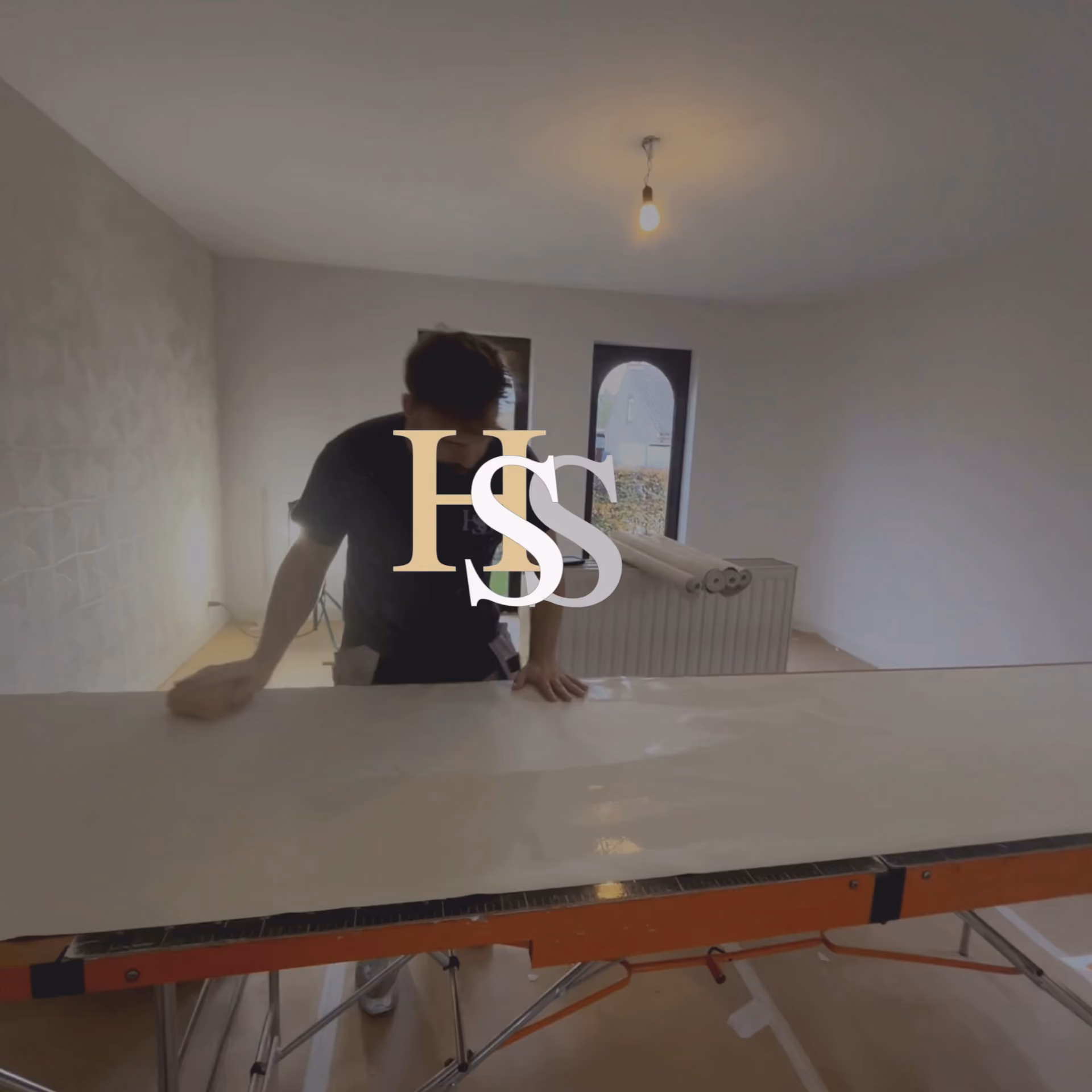 Video image placeholder, Professional painter is working