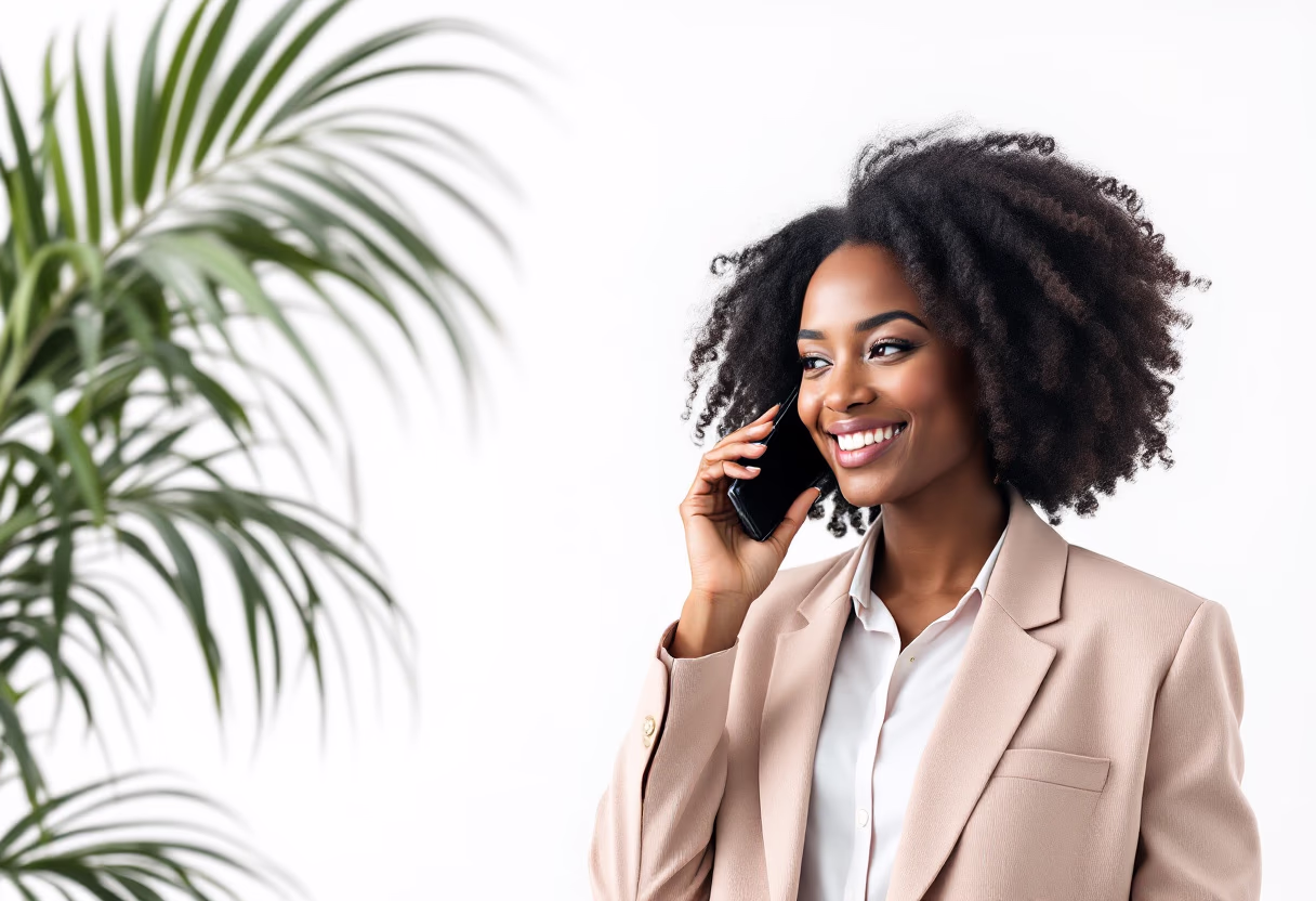 image of a person on a phone call