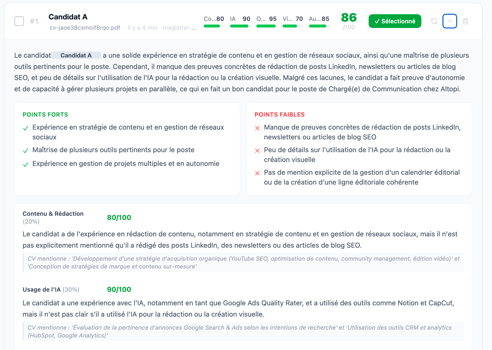 Automatiser la sélection de CV de façon transparente, sans biais cognitifs via un ATS