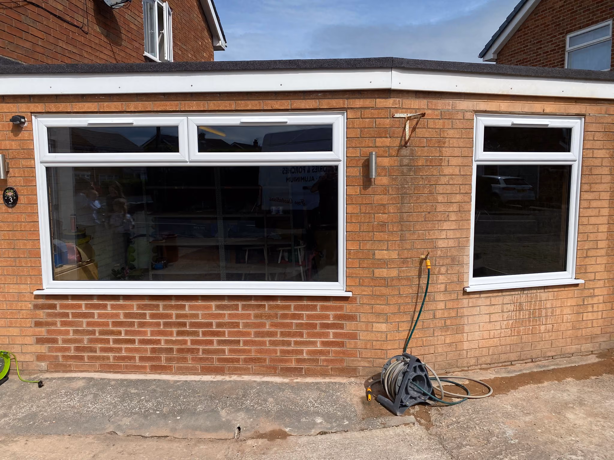 White uPVC windows fitted to a brick garage conversion in Ormskirk