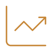 Line graph icon with an upward arrow indicating growth or increase.