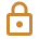 Orange padlock icon representing security or privacy.