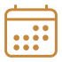 Orange calendar icon with dots representing dates.