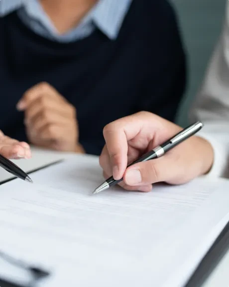 Hands signing legal documents