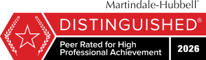 Martindale-Hubbell Distinguished Peer Rated for High Professional Achievement 2026 – Chuck Schuyler