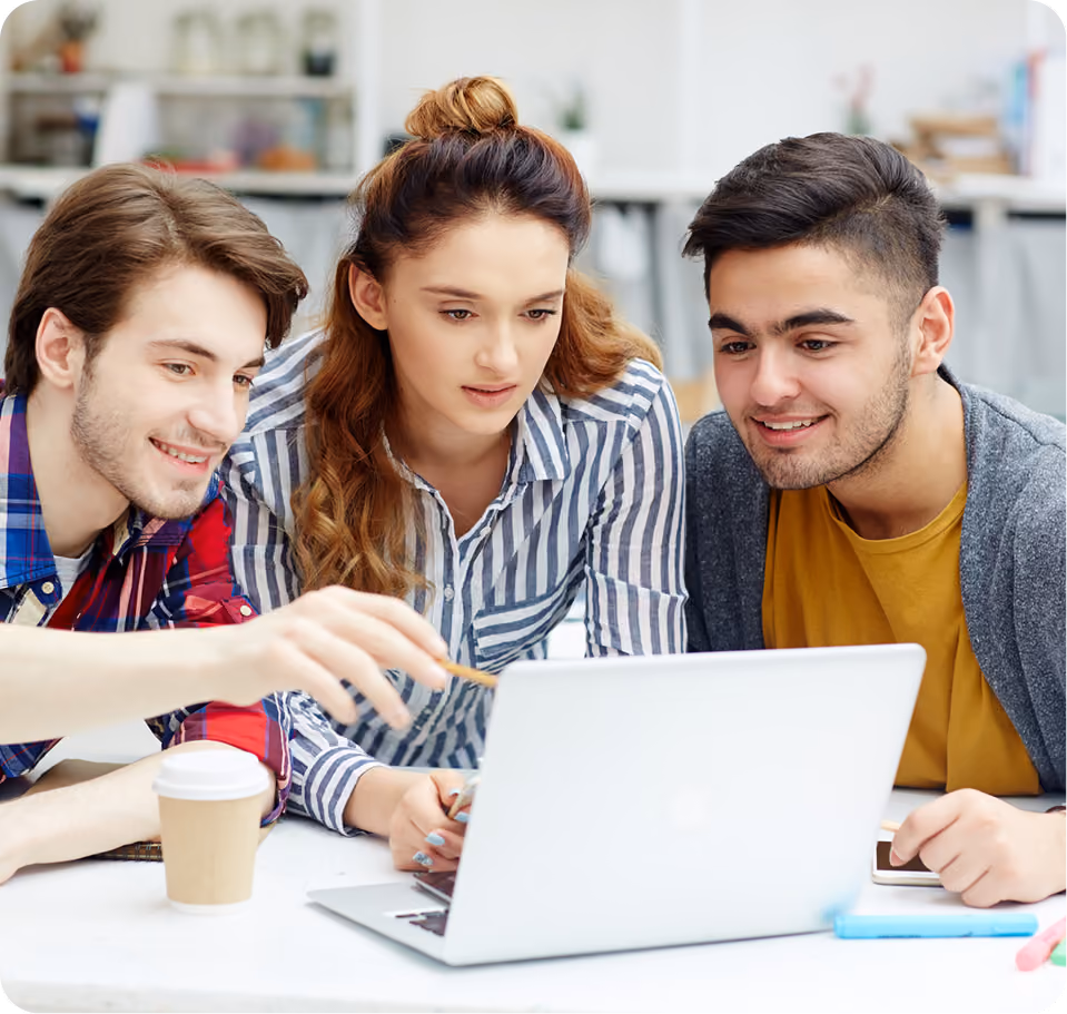 Illustration of a GOVS student getting help with coursework