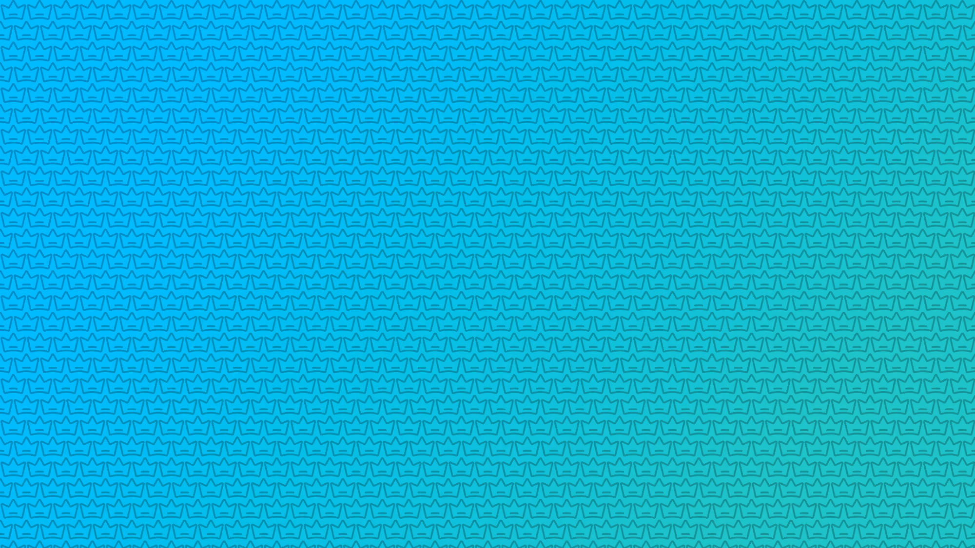 Blue to green gradient background with repeated outline pattern of a crown shape.