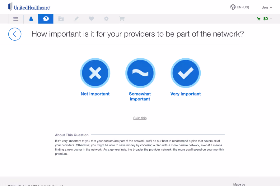 Benefits enrollment question about provider preferences