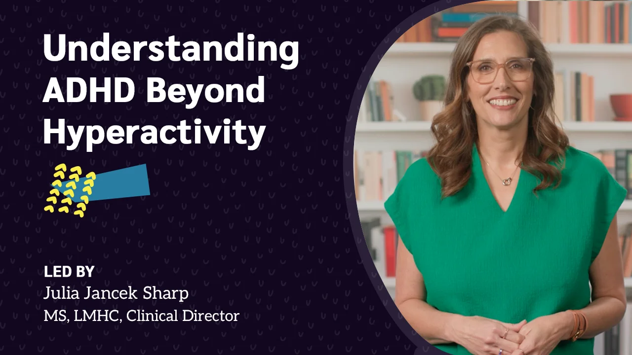 Therapist in green shirt smiling, course image for Understanding ADHD Beyond Hyperactivity