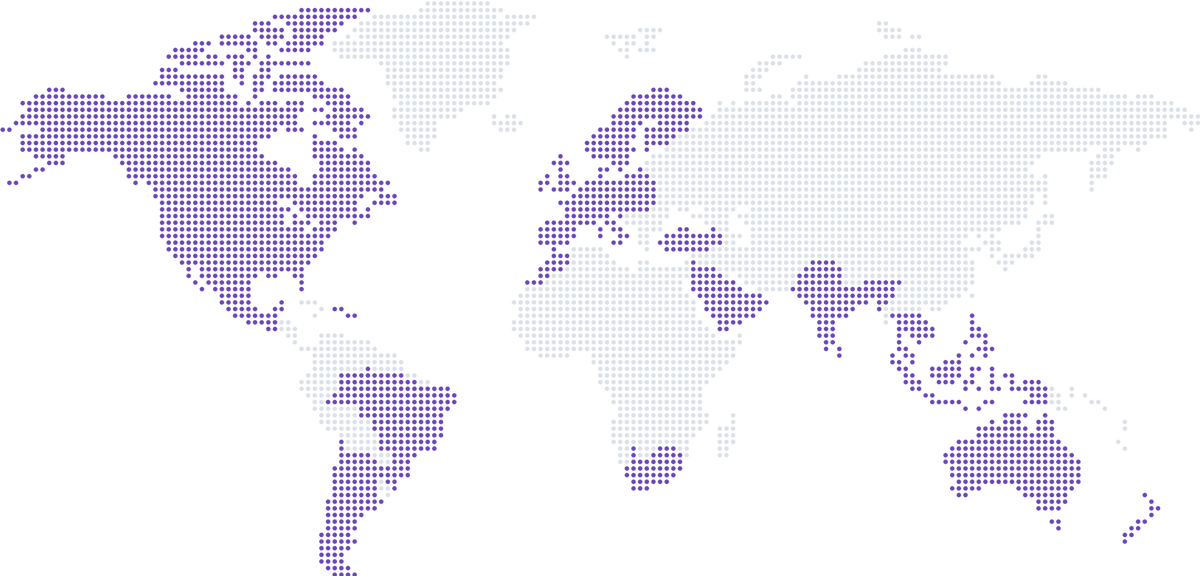 World map showing Hiya coverage
