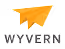Wyvern wordmark with an orange paper airplane logo above.