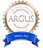 Argus certification seal with a blue ribbon labeled 'Senior Ara'.