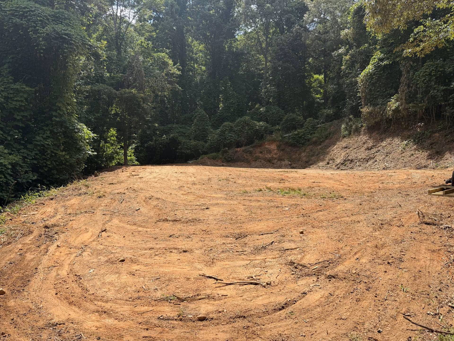 Before and after forestry mulching on overgrown North Georgia property Ground Command LLC