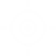Simple black and white target icon with four crosshair lines around concentric circles.