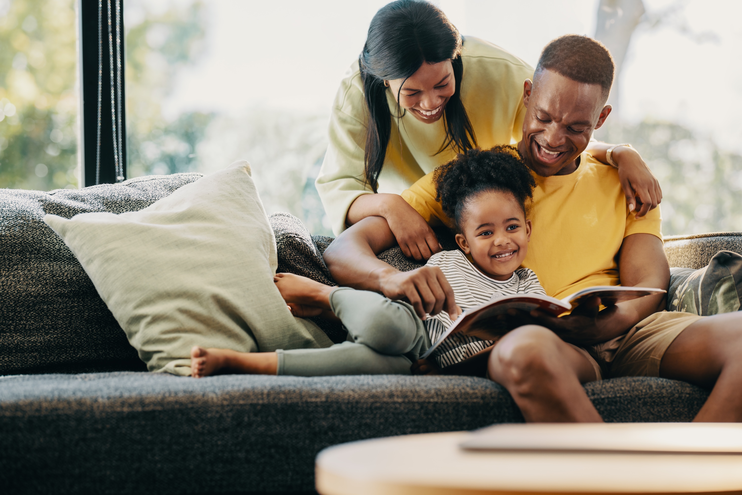 Family laughing stock image
